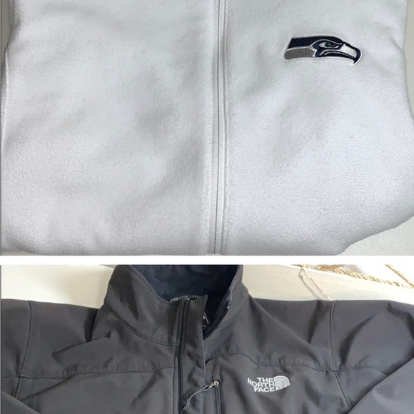 Seahawks white zip up & black north face zip up - Picture 3 of 8